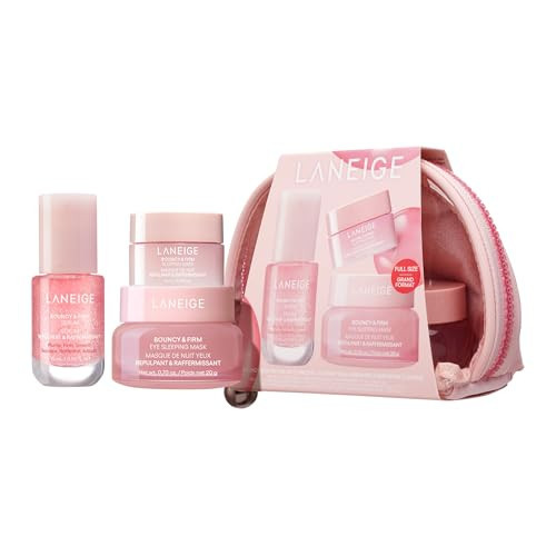 LANEIGE Bouncy Skin On The Go Set | Bouncy & Firm Serum, Sleeping Mask & Eye Sleeping Mask + Pouch | K-Beauty Trio for Visibly Plump, Firm, Hydrated Skin | Amazon (US)