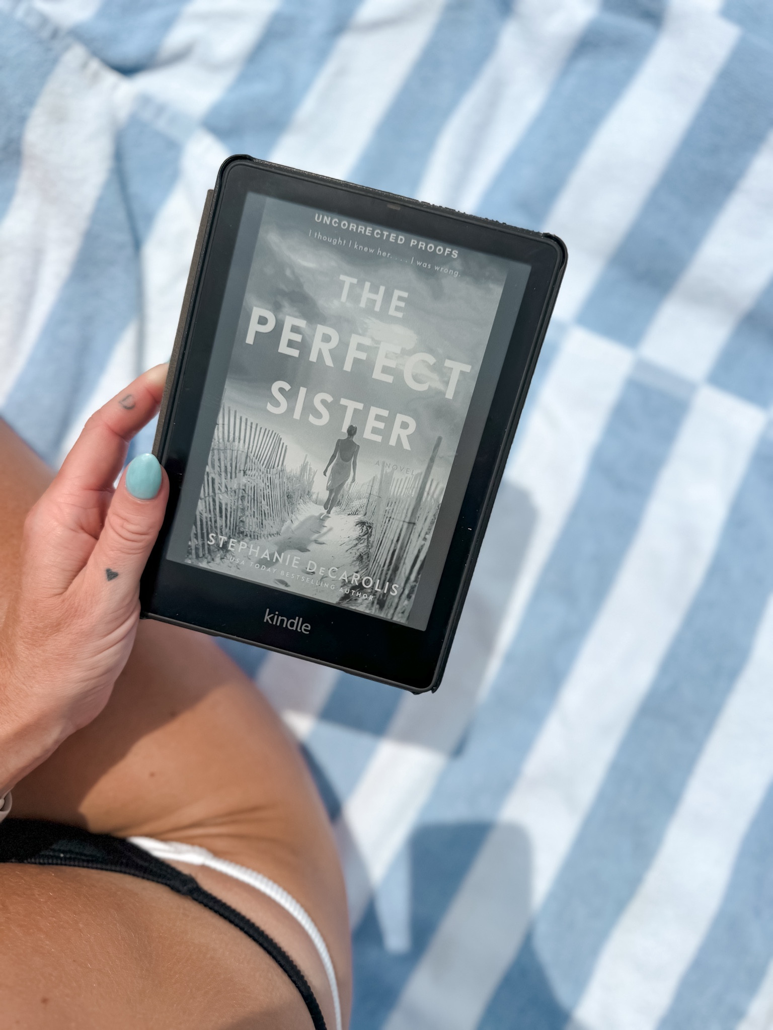 By Stephanie DeCarolis
The Perfect Sister: A Novel

Currently reading on my Kindle must read books for summer 2024 available on audible audiobook, and kindle as well as paperback now new book releases