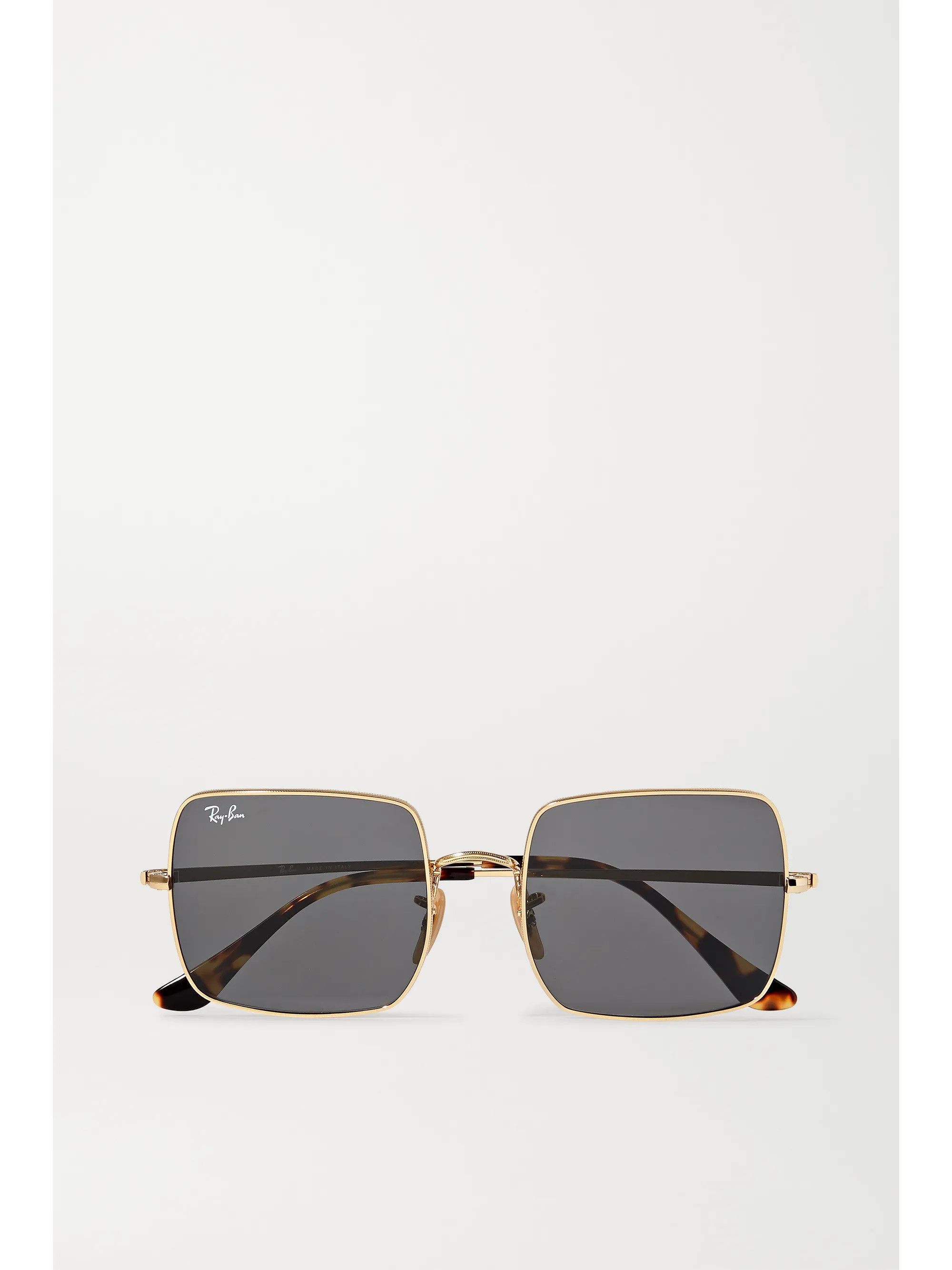 1971 Evolve goldfarbene Sonnenbrille mit eckigem Rahmen und Details aus Azetat in Hornoptik | NET-A-PORTER (UK & EU)