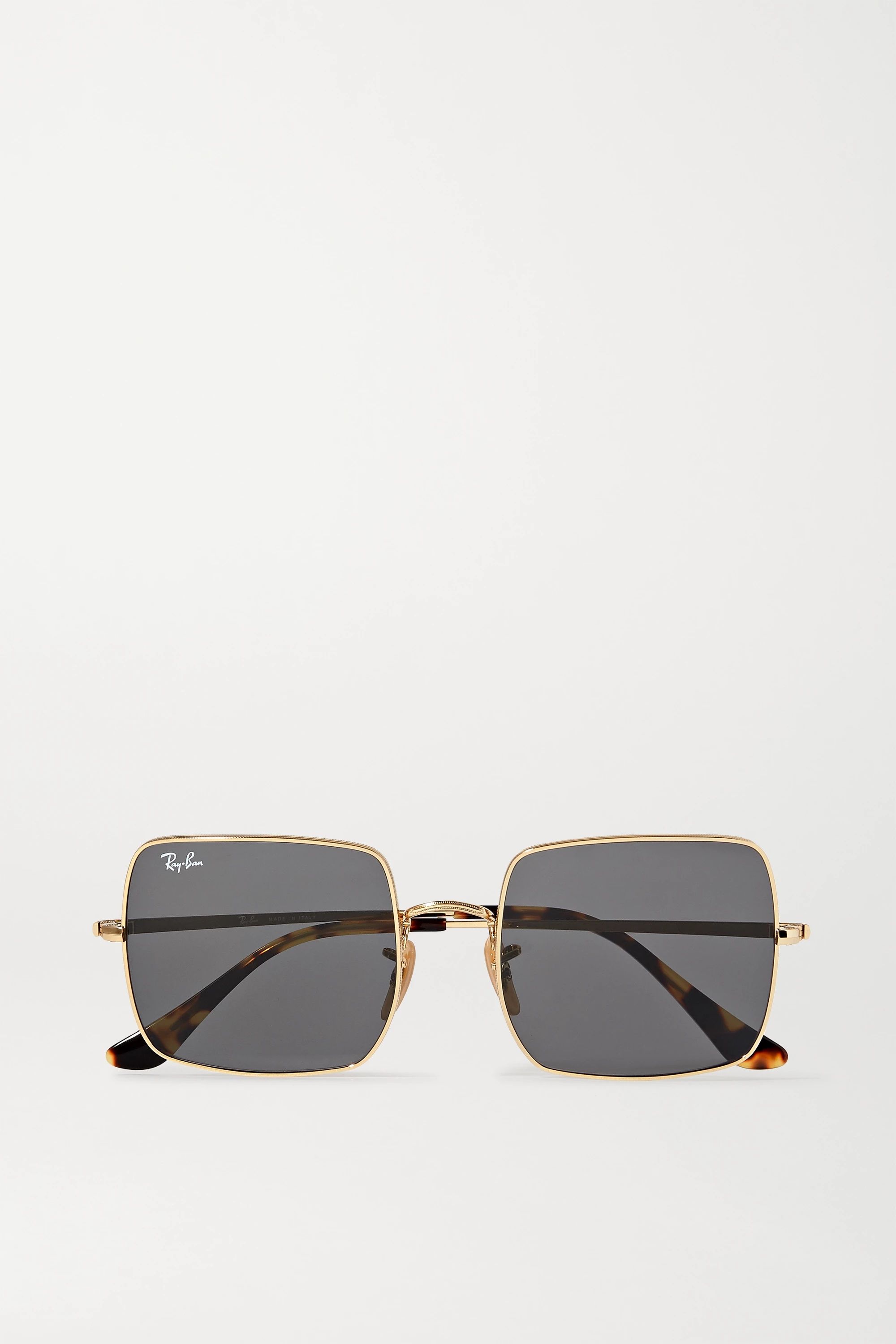 1971 Evolve goldfarbene Sonnenbrille mit eckigem Rahmen und Details aus Azetat in Hornoptik | NET-A-PORTER (UK & EU)