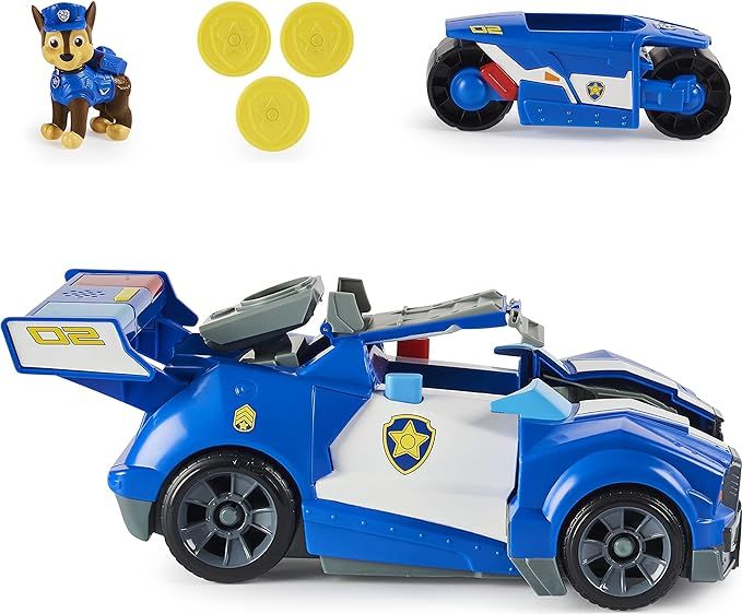 Paw Patrol, Chase 2-in-1 Transforming Movie City Cruiser Toy Car with Motorcycle, Lights, Sounds ... | Amazon (US)
