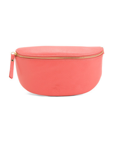 Made In Italy Leather Belt Bag With Long Zipper | Handbags | Marshalls | Marshalls