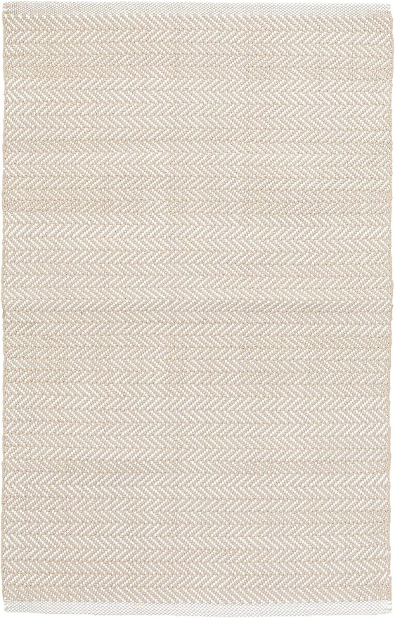 Dash and Albert Herringbone Linen/White Handwoven Indoor/Outdoor Rug, 8 X 10 Feet, Neutral/White ... | Amazon (US)