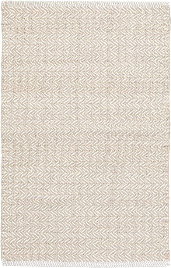 Dash and Albert Herringbone Linen/White Handwoven Indoor/Outdoor Rug, 6 X 9 Feet, Neutral/White G... | Amazon (US)