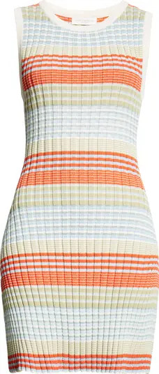 Ramy Brook Cailin Stripe Sleeveless Cotton Blend Sweater Dress | Nordstromrack | Nordstrom Rack
