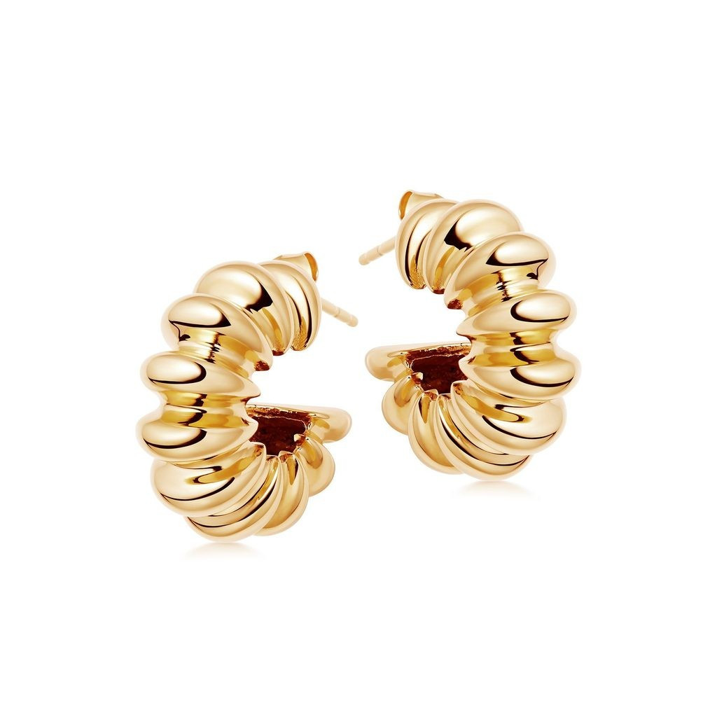 Gold Large Ridge Claw Hoop Earrings | Missoma