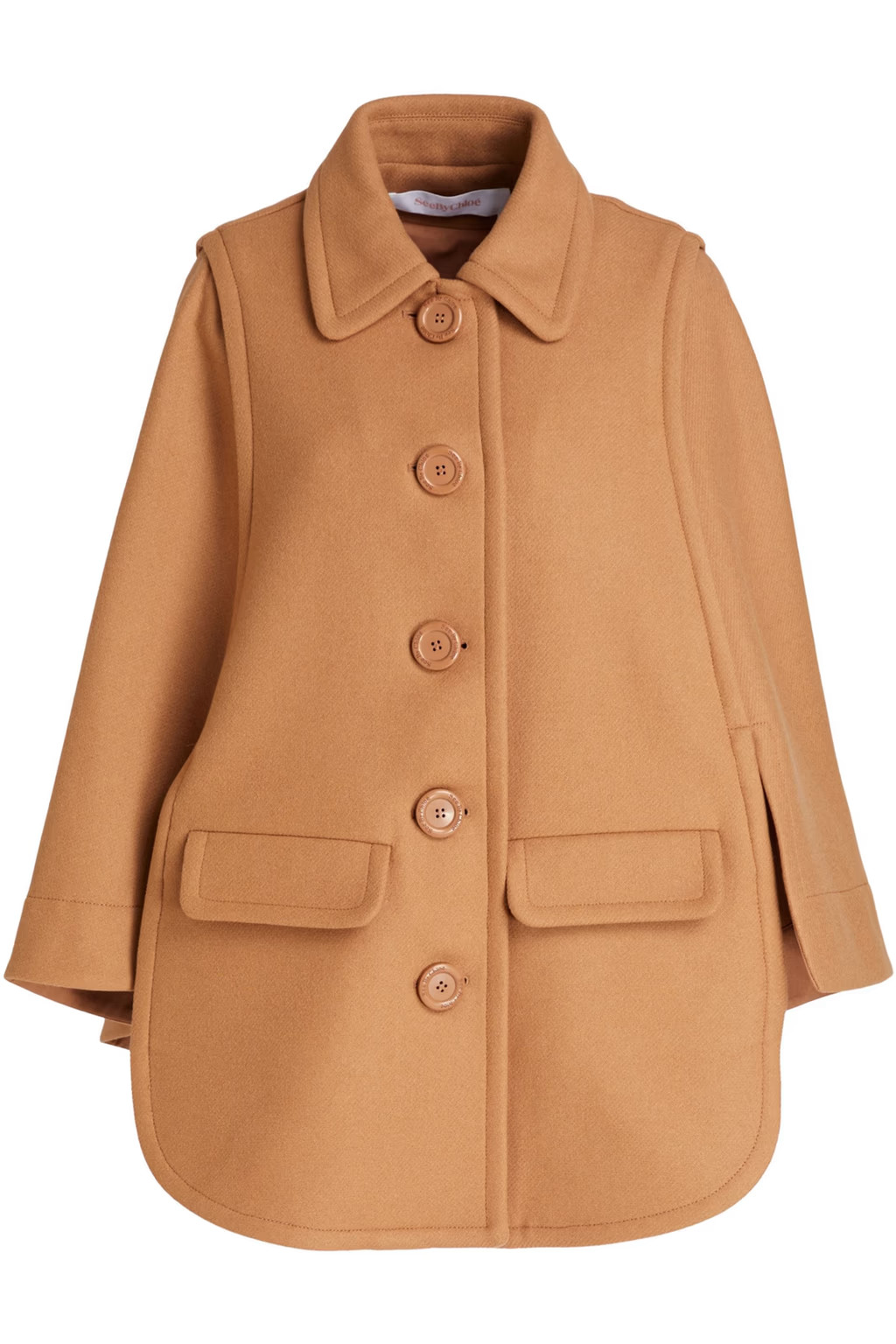 Wool-blend twill cape | The Outnet (US and CA)