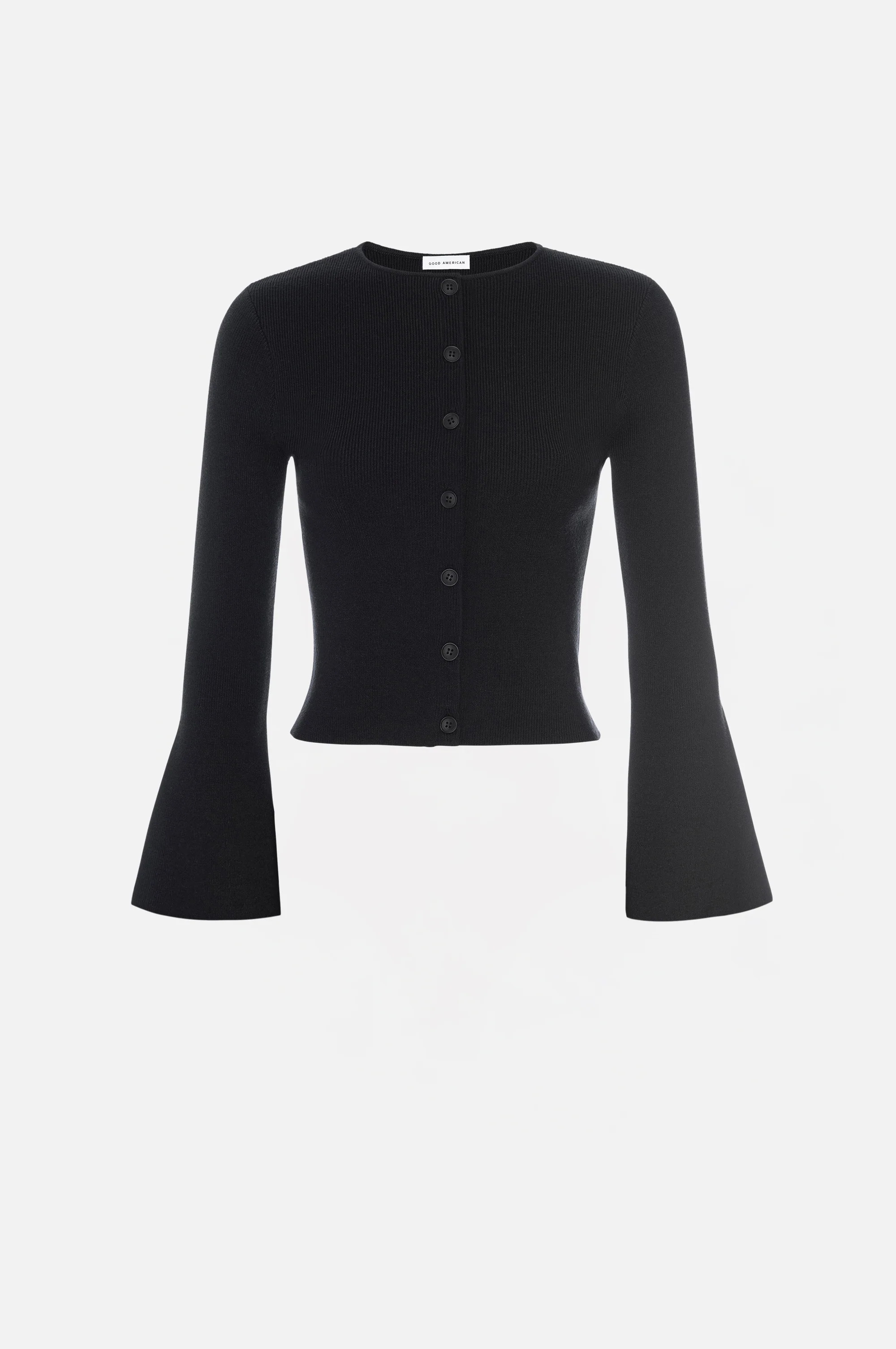BELL SLEEVE KNIT CARDIGAN | BLACK001 - GOOD AMERICAN | Good American