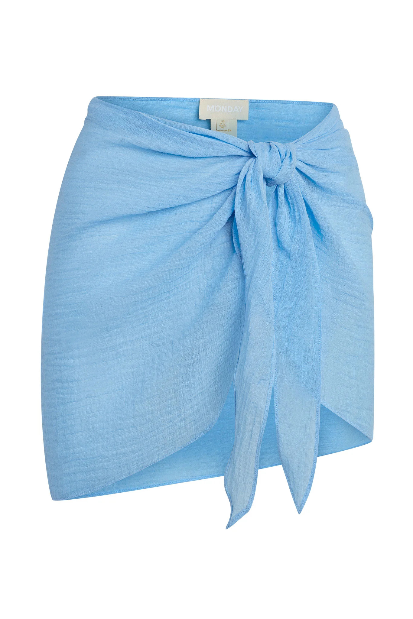 South Beach Sarong - Ibiza Blue Crinkle Linen | Monday Swimwear
