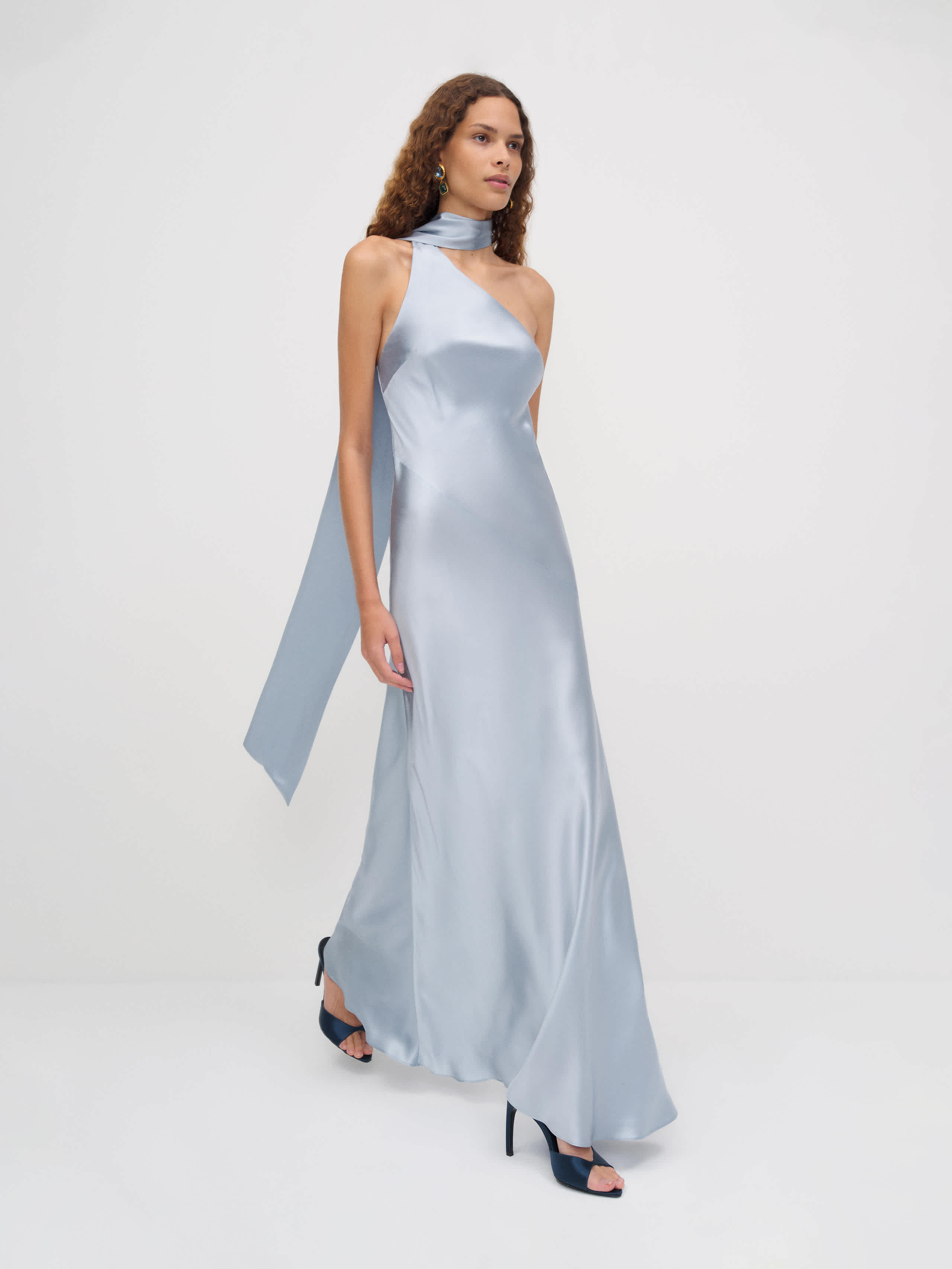 Reformation Jazzlyn Silk Dress Blue 0 | Reformation (Global)