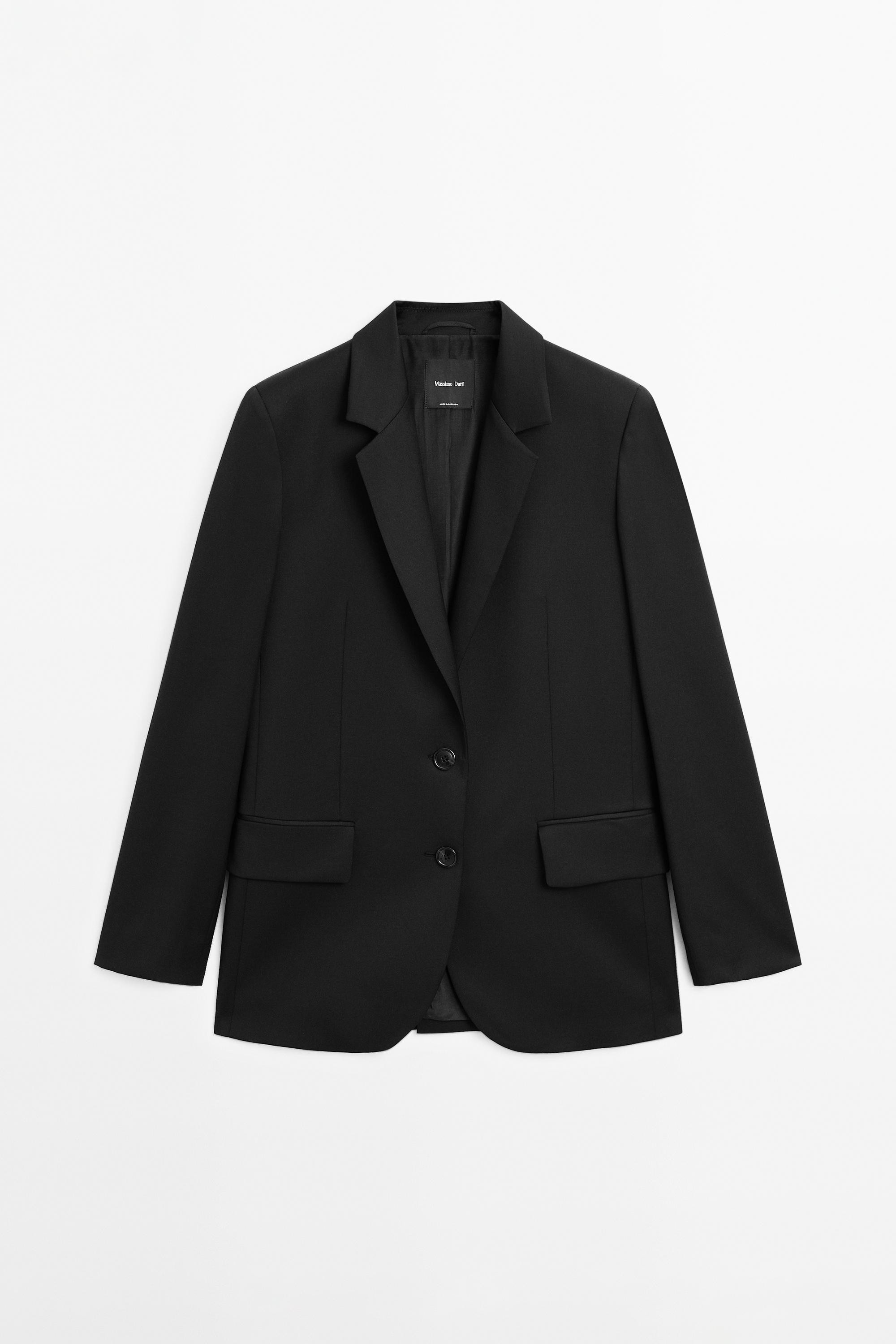 Blazer deux boutons en laine extra-fine | Massimo Dutti FR