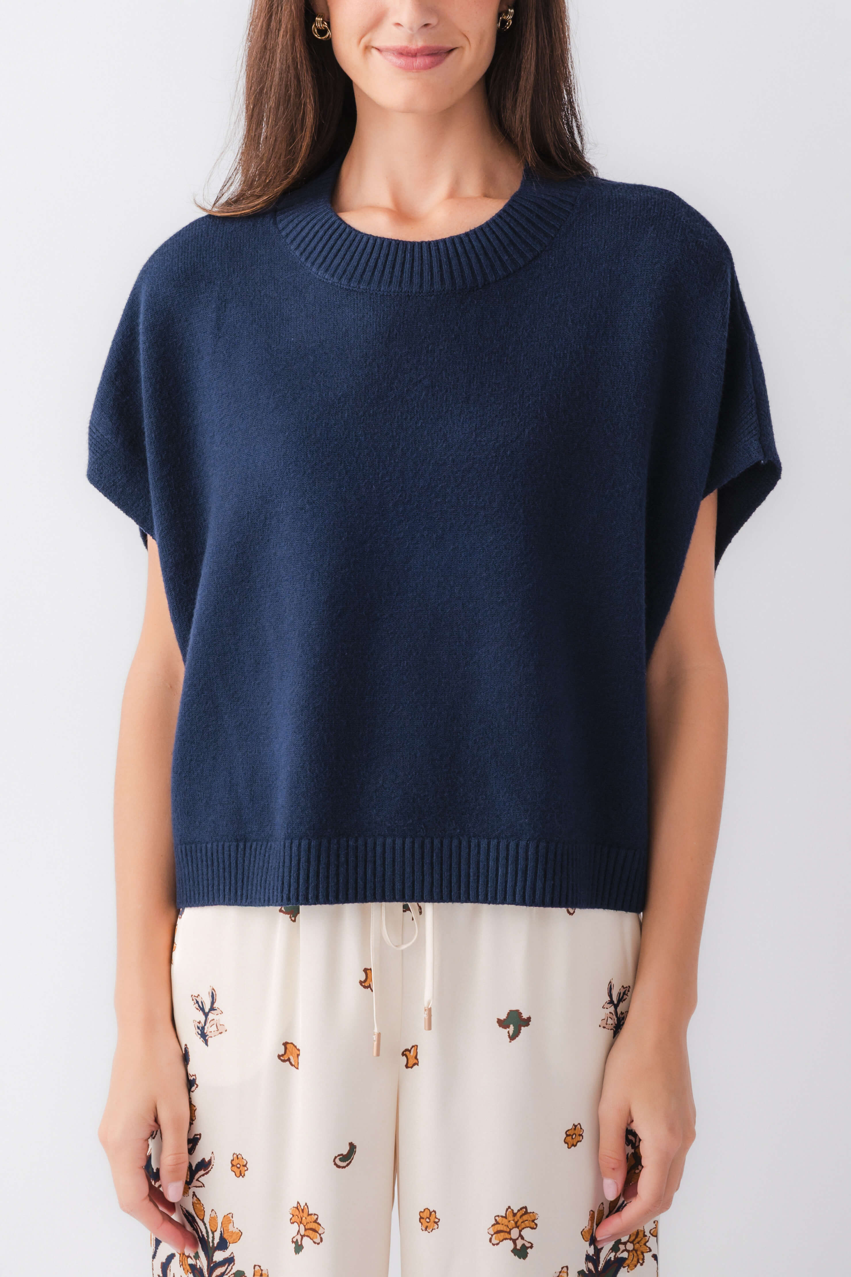Pinch Dropped Shoulder Knit Top | Social Threads
