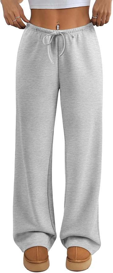 ATHMILE Womens Sweatpants Wide Leg Barrel Pants Baggy Joggers Low Waist Fall Fashion Winter Cloth... | Amazon (US)