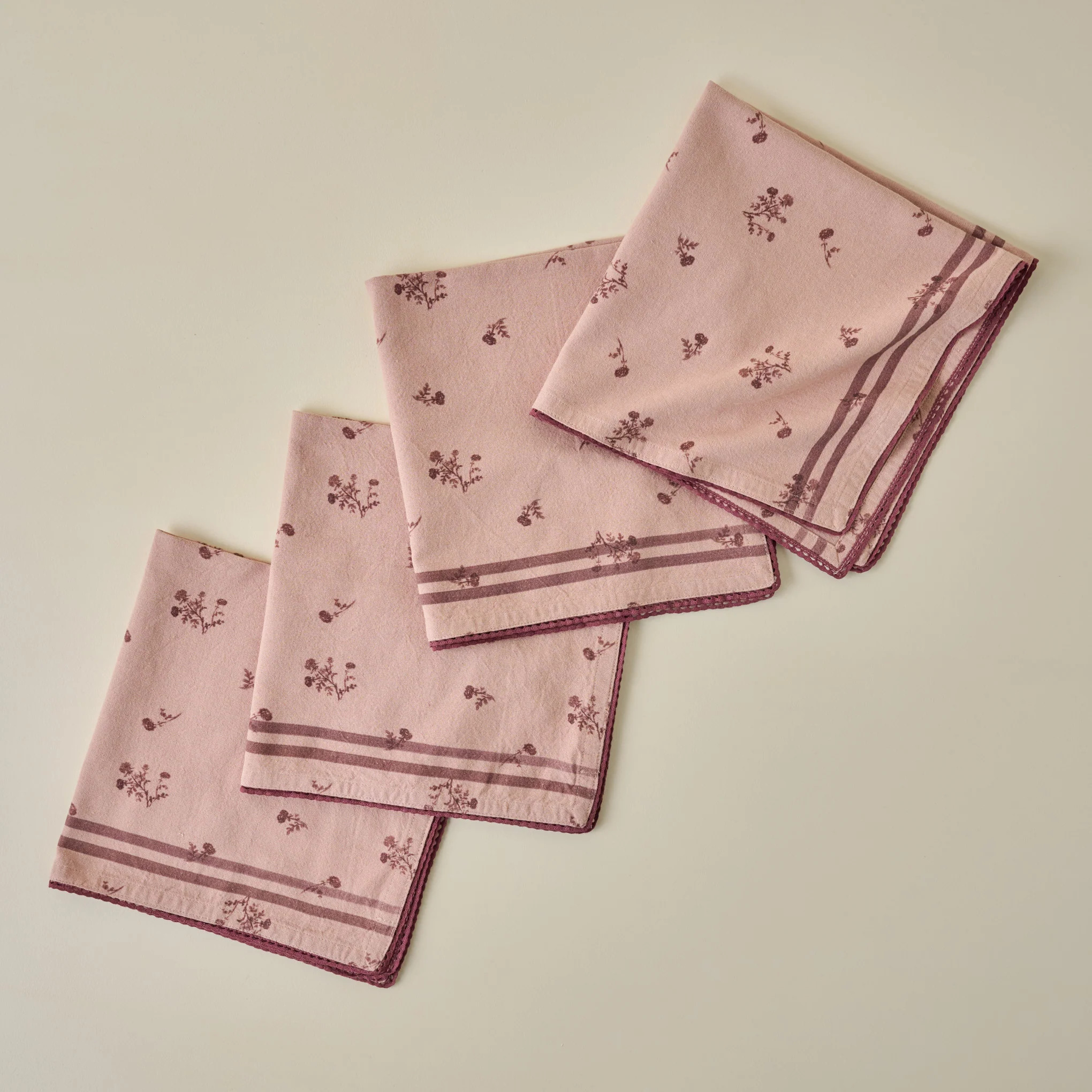 Magnolia Blush Ditsy Rose Napkin Set of Four | Magnolia