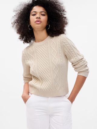Cropped Cable-Knit Sweater | Gap (US)