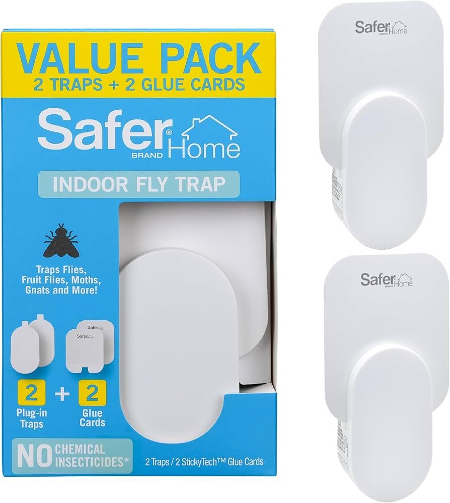 Safer Brand Home SH502-2SR 2 Indoor Plug-in Fly Traps for Flies, Fruit Flies, Moths, Gnats, and O... | Amazon (US)