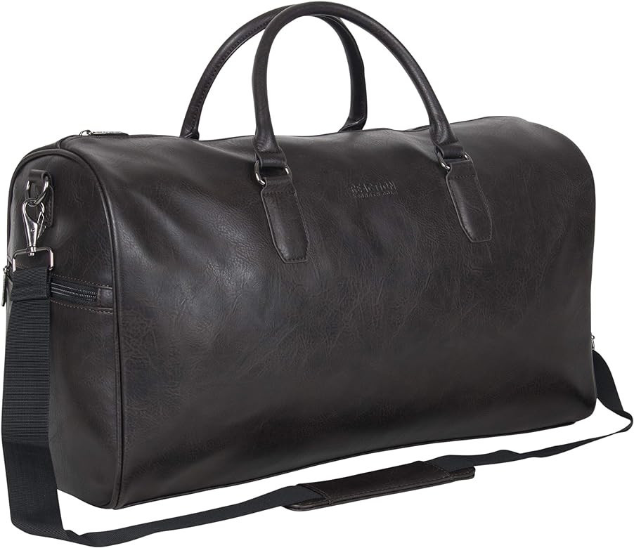 Kenneth Cole REACTION Port Stanley Duffel Pebbled Vegan Leather Carry on Shoulder Duffle Travel B... | Amazon (US)
