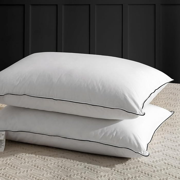 APSMILE Medium Firm Feathers Down Pillow King Size Set of 2, Luxury Feathers Pillow for Sleeping,... | Amazon (US)