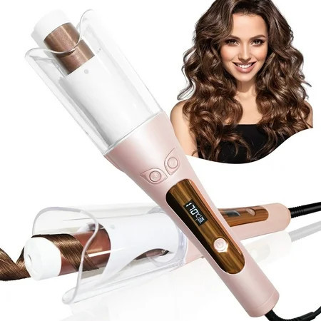 Automatic Curling Iron Jungle Wave Professional Hair Curler with Large Rotating Barrel for Hair Styling Pink | Walmart (US)