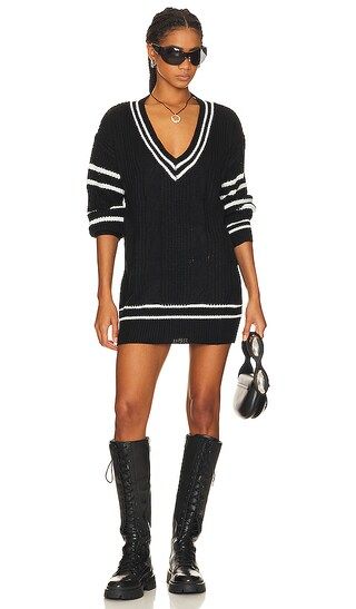 Cassandra Sweater Dress in Black & White | Revolve Clothing (Global)