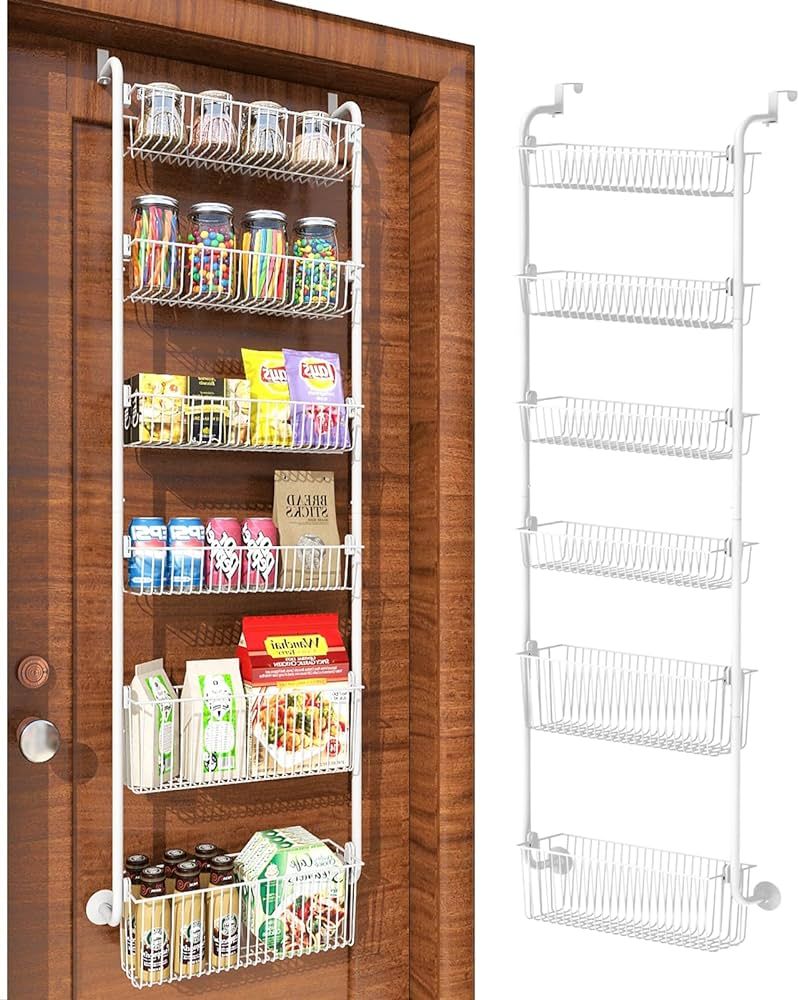 Over the Door Pantry Organizer, 6-Tier Heavy-Duty Metal Pantry Door Organizer with 6 Baskets, Han... | Amazon (CA)