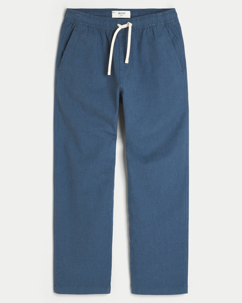 Men's Linen-Blend Loose Pull-On Pants from Hollister | Hollister (US)