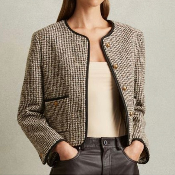 Reiss LUNA CROPPED WOOL BLEND TWEED JACKET | Poshmark