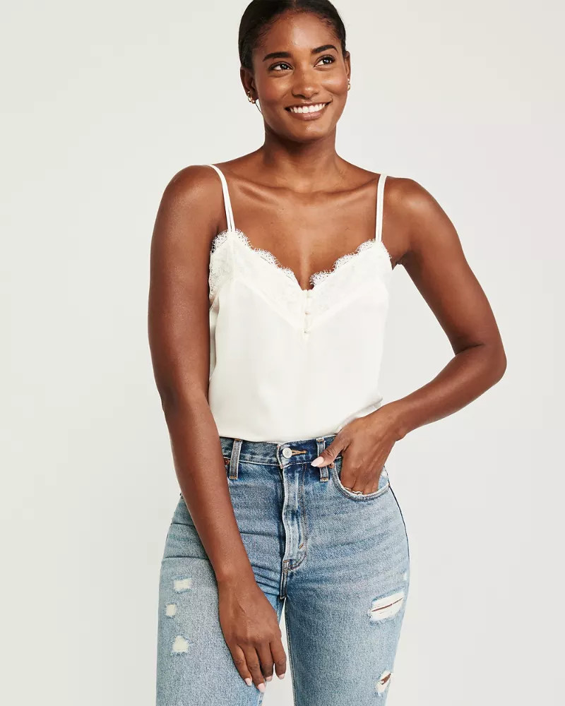 Lace-Trim Cami | Abercrombie & Fitch US & UK