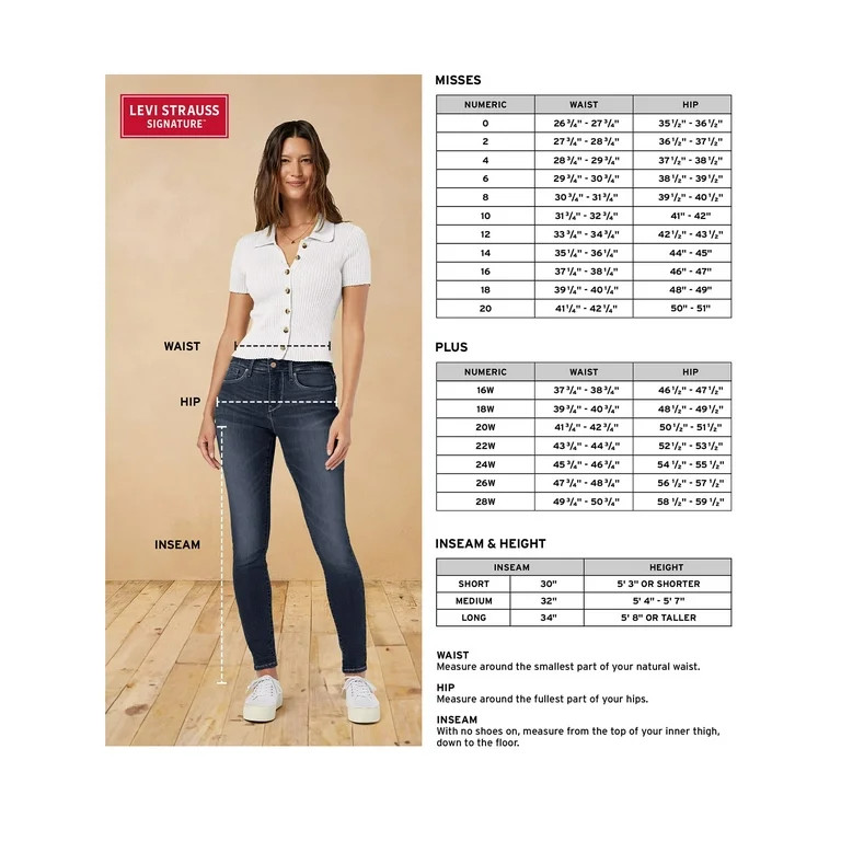 Levi Strauss Signature Women's Heritage Loose Straight Trouser Jeans, Women's and Women's Plus | Walmart (US)
