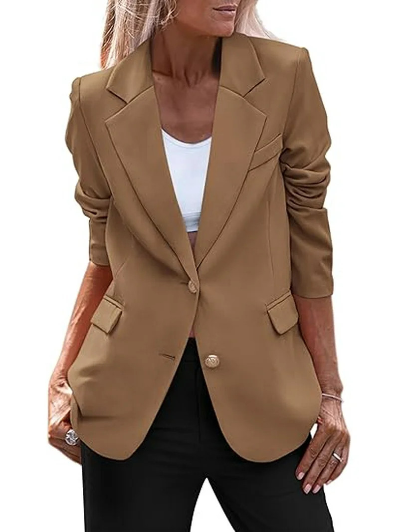 PRETTYGARDEN Women's Spring Fall Business Casual Blazers Long Sleeve Notch Lapel Trendy Work Offi... | Walmart (US)