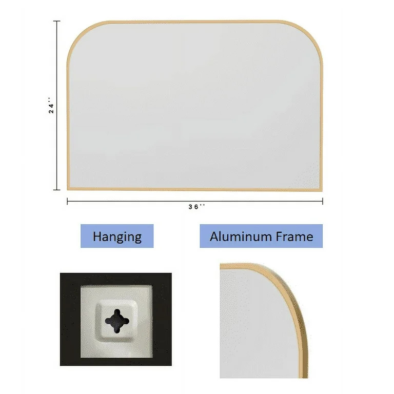 Mainstays 36"x24" Mantel Wall Mirror, Gold | Walmart (US)