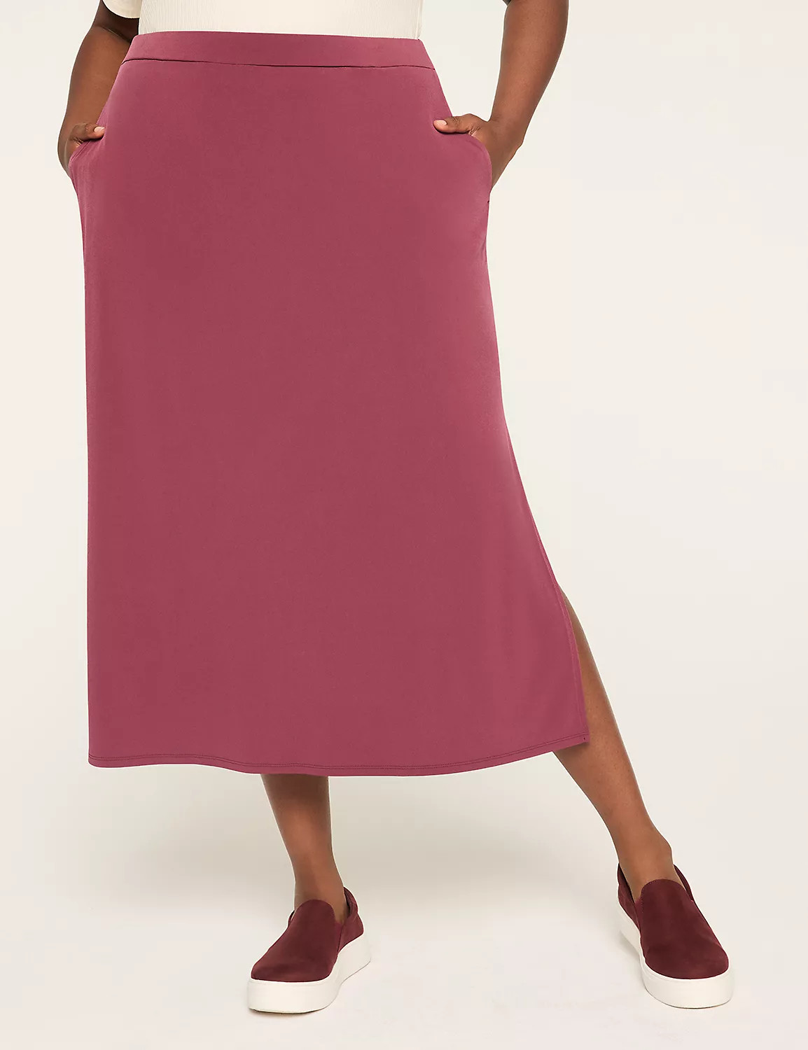 Matte Jersey Side-Slit Maxi Skirt | LaneBryant | Lane Bryant (US)