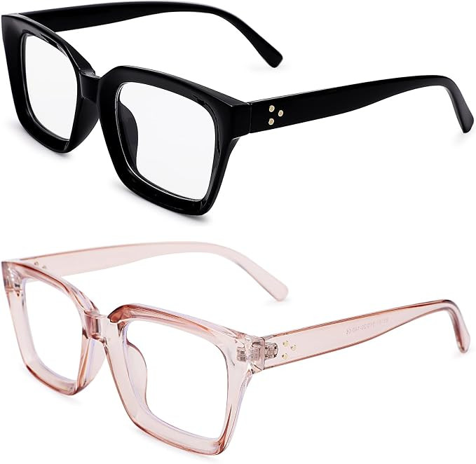 COASION Classic Non-prescription Clear Lens Eyeglasses for Women Thick Square Frame Eyewear | Amazon (US)