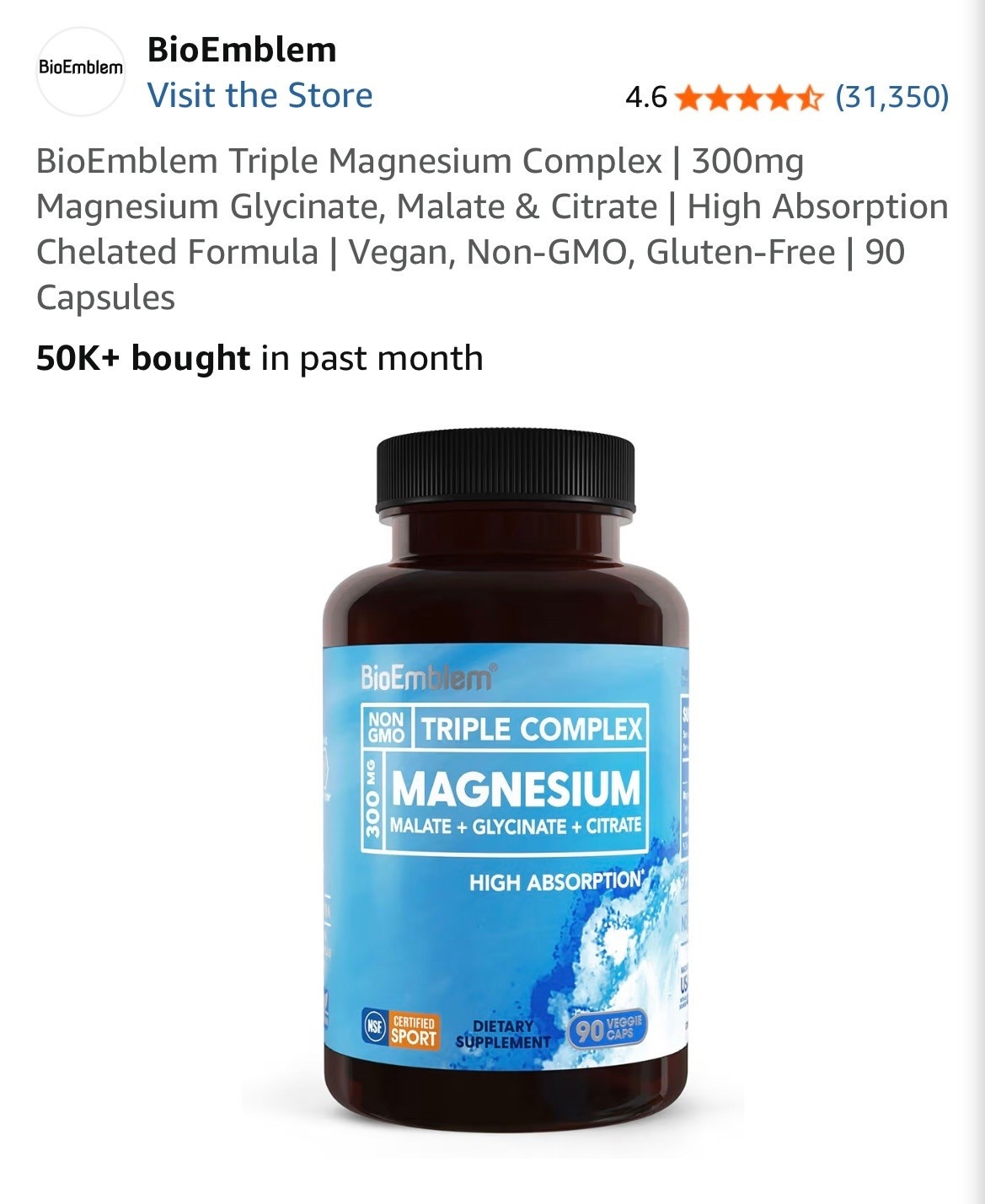 BioEmblem Triple Magnesium Capsules for improving sleep health: $5.60 off on Amazon using the link!

#LTKselfcare