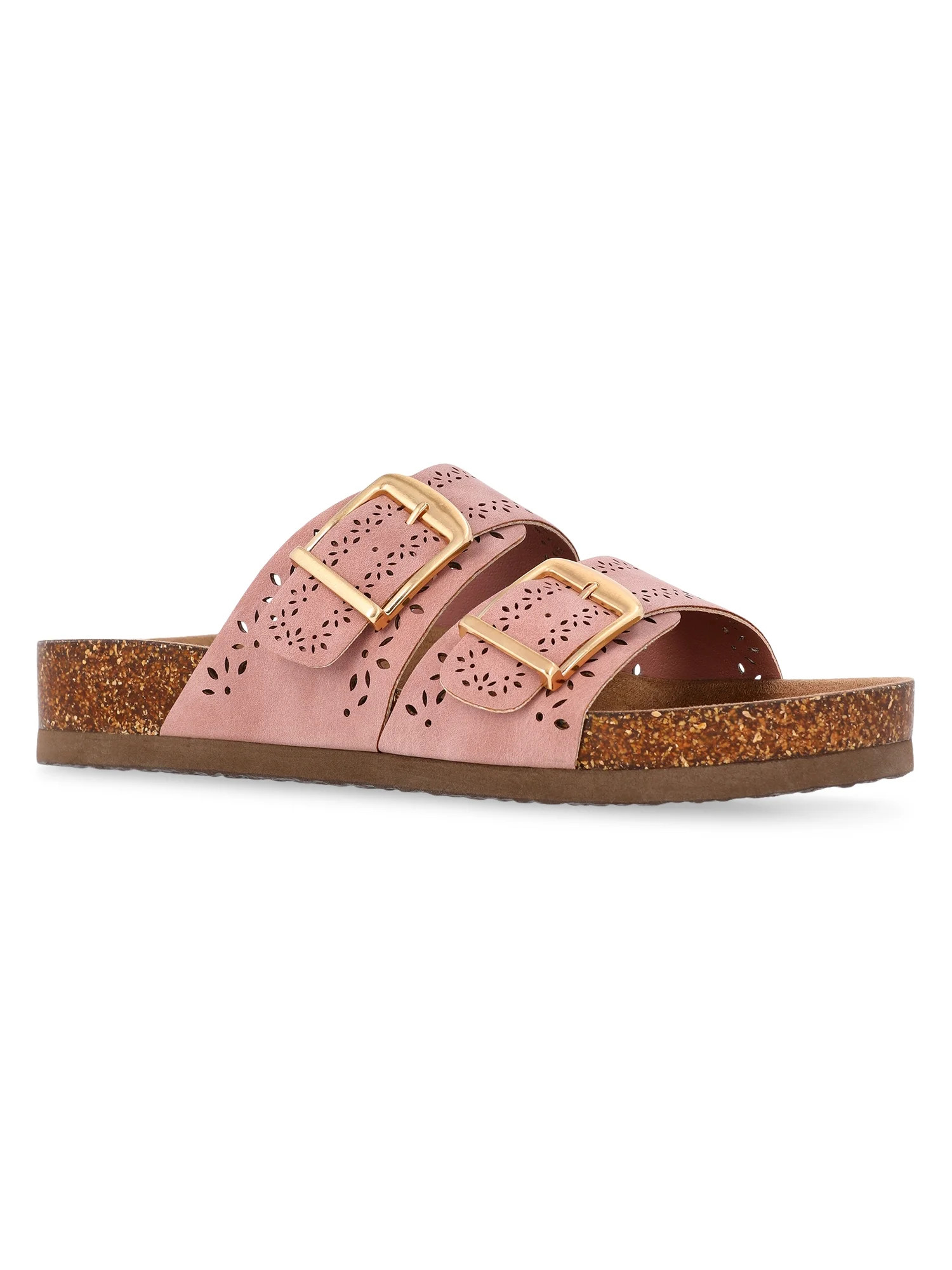 Time and Tru Women's Footbed Slide Sandals, Wide Width Available | Walmart (US)