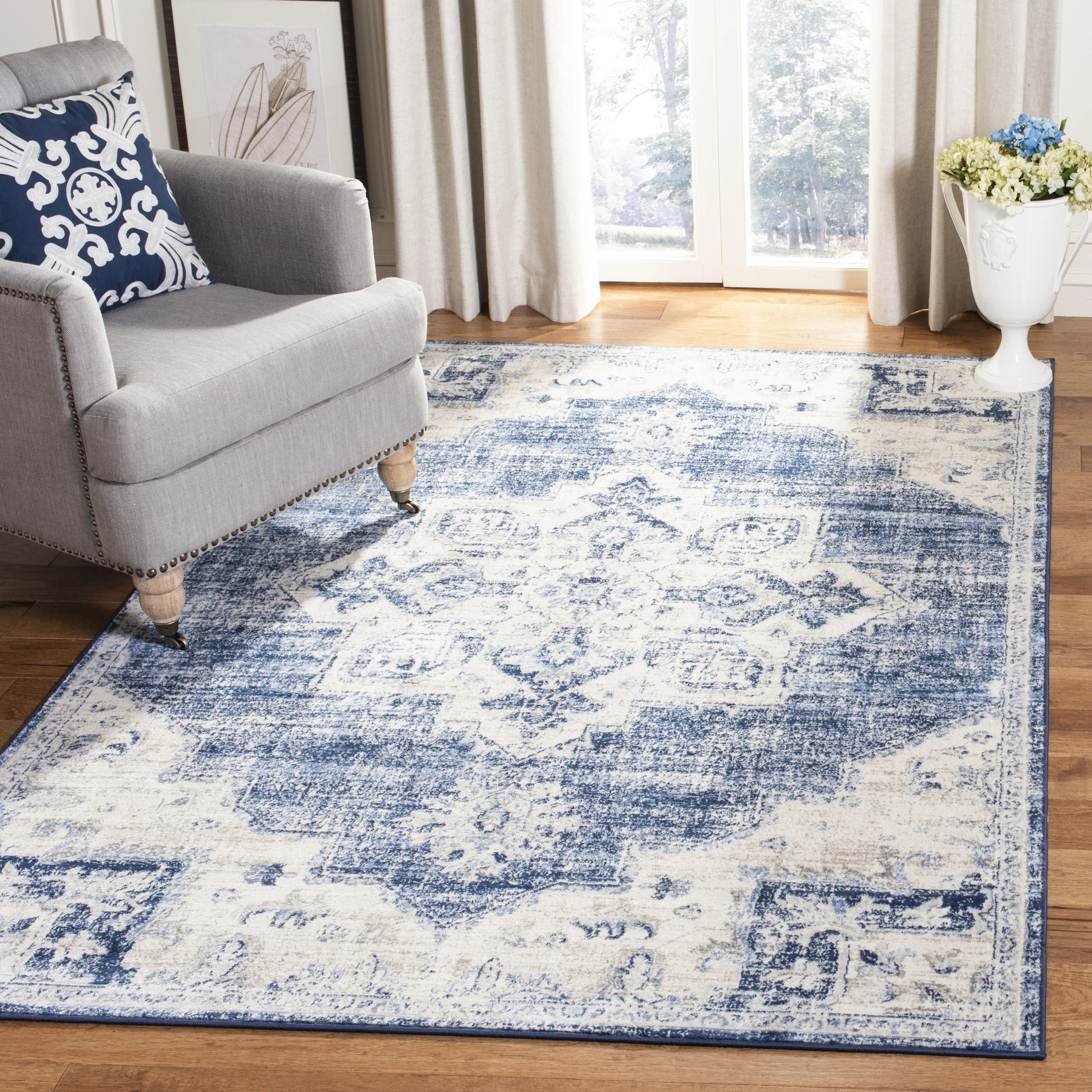 Safavieh Brentwood Jameson Floral Bordered Area Rug or Runner - Walmart.com | Walmart (US)