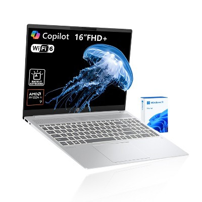 HP OmniBook 5 16" FHD+ Laptop, AMD Ryzen AI 7 350, AMD Radeon Graphics, 16GB RAM, 2TB SSD, Wi-Fi 6, Win11 Home, Silver | Target