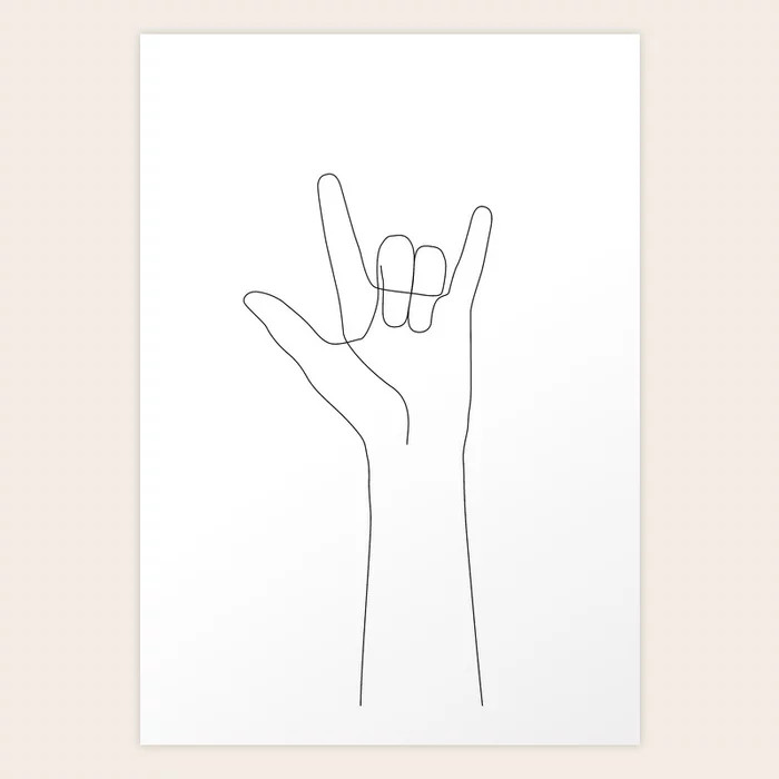 Love Hand Gesture Art Print | Society6