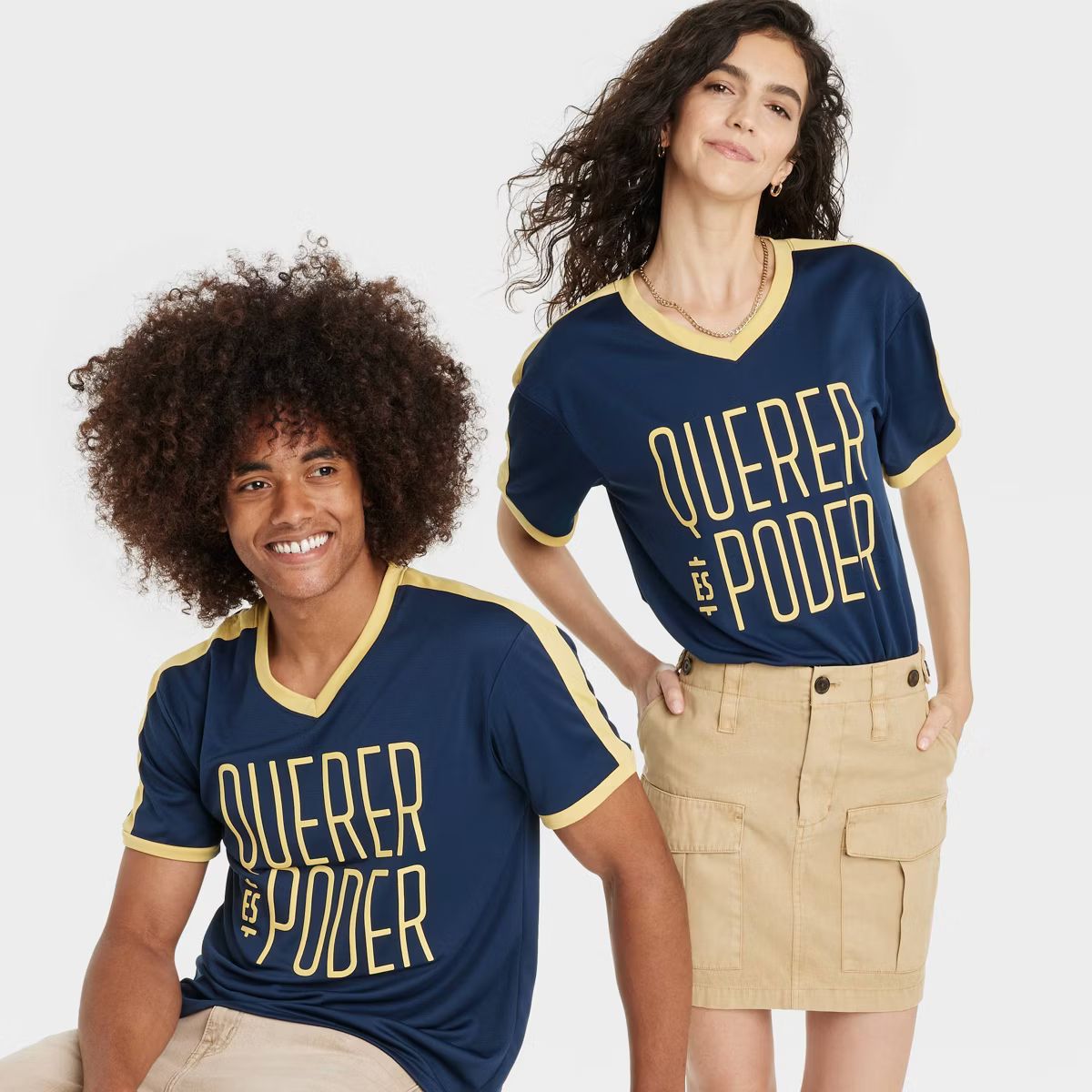 Latino Heritage Month Adult Short Sleeve Athletic 'Querer es Poder' Graphic T-Shirt - Blue | Target