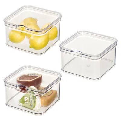 iDesign Stackable Fridge Organizer Bins with Lids for Fresh Produce - Set of 3 - Clear | Wayfair North America