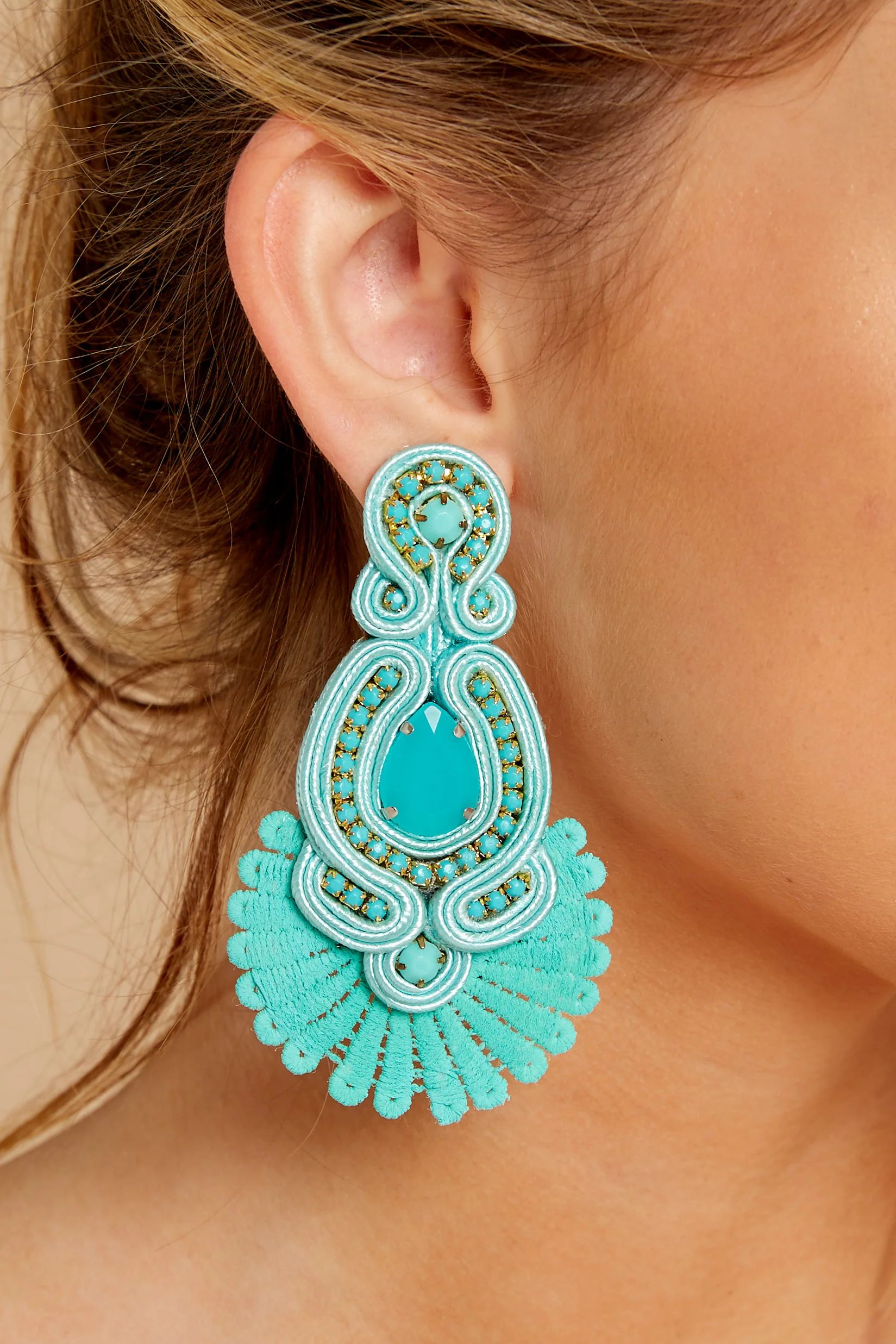 Know Yourself Turquoise Statement Earrings | Red Dress 