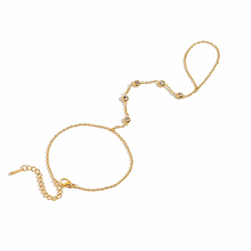 Jade Hand Chain | Garnished in Gold