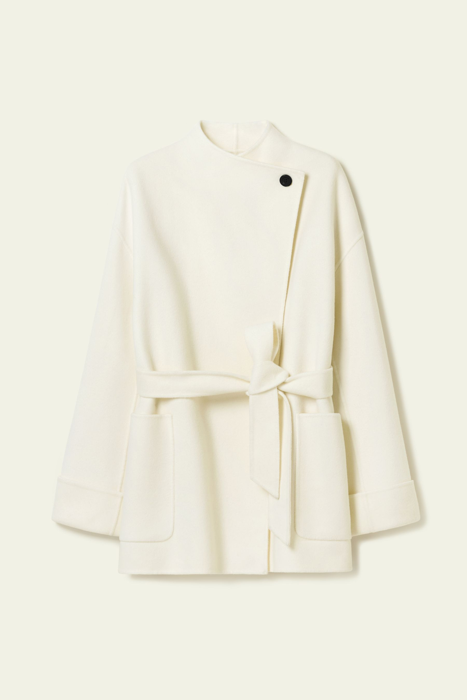 Double-Faced Wool-Cashmere Short Coat | LILYSILK