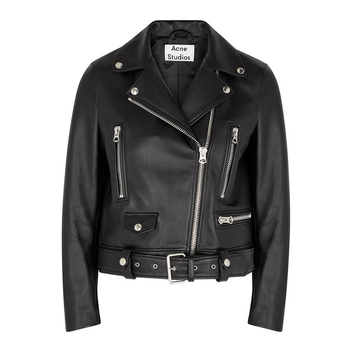 Acne Studios Mock Black Leather Biker Jacket | Harvey Nichols (Global)
