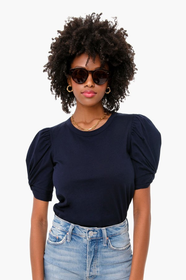 Navy Vesty Puff Short Sleeve Crewneck | Tuckernuck (US)