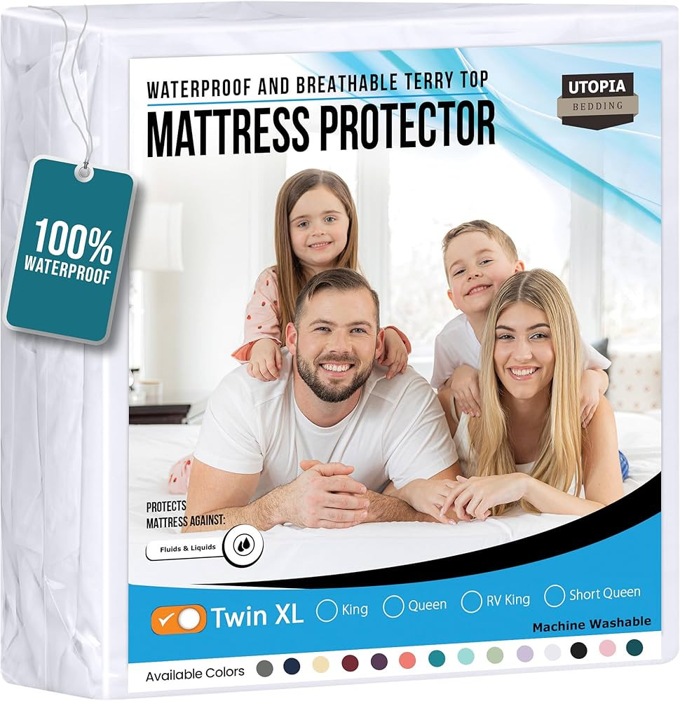 Utopia Bedding Waterproof Mattress Protector Twin XL Size, Premium Terry Mattress Cover 200 GSM, ... | Amazon (US)