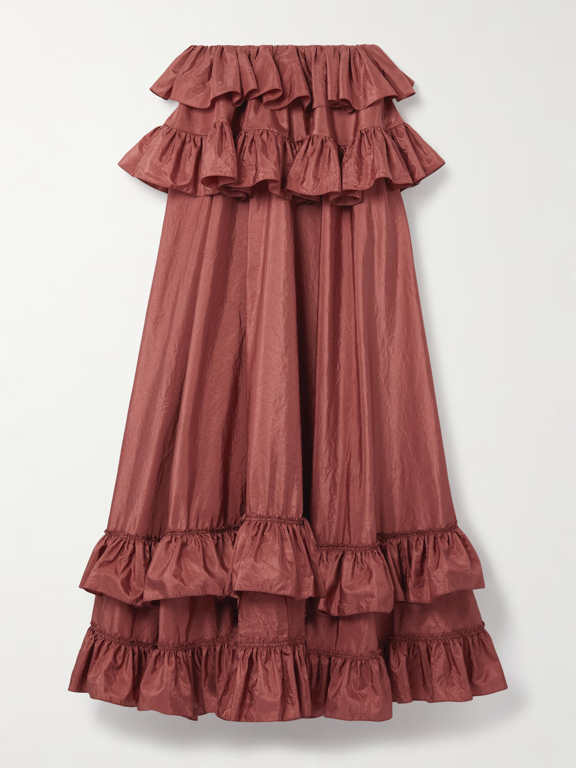 Ruffled tiered silk-taffeta maxi skirt | NET-A-PORTER (US)