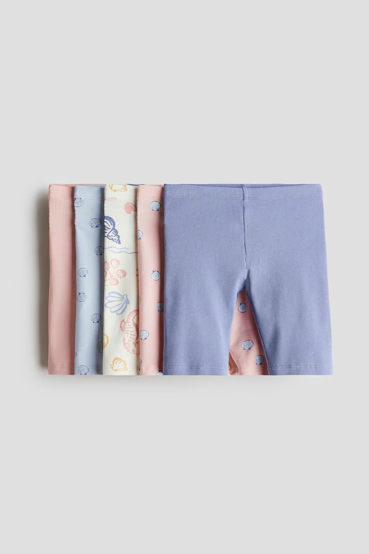 5-pack Cotton Bike Shorts - Light pink/seashells - Kids | H&M US | H&M (US + CA)
