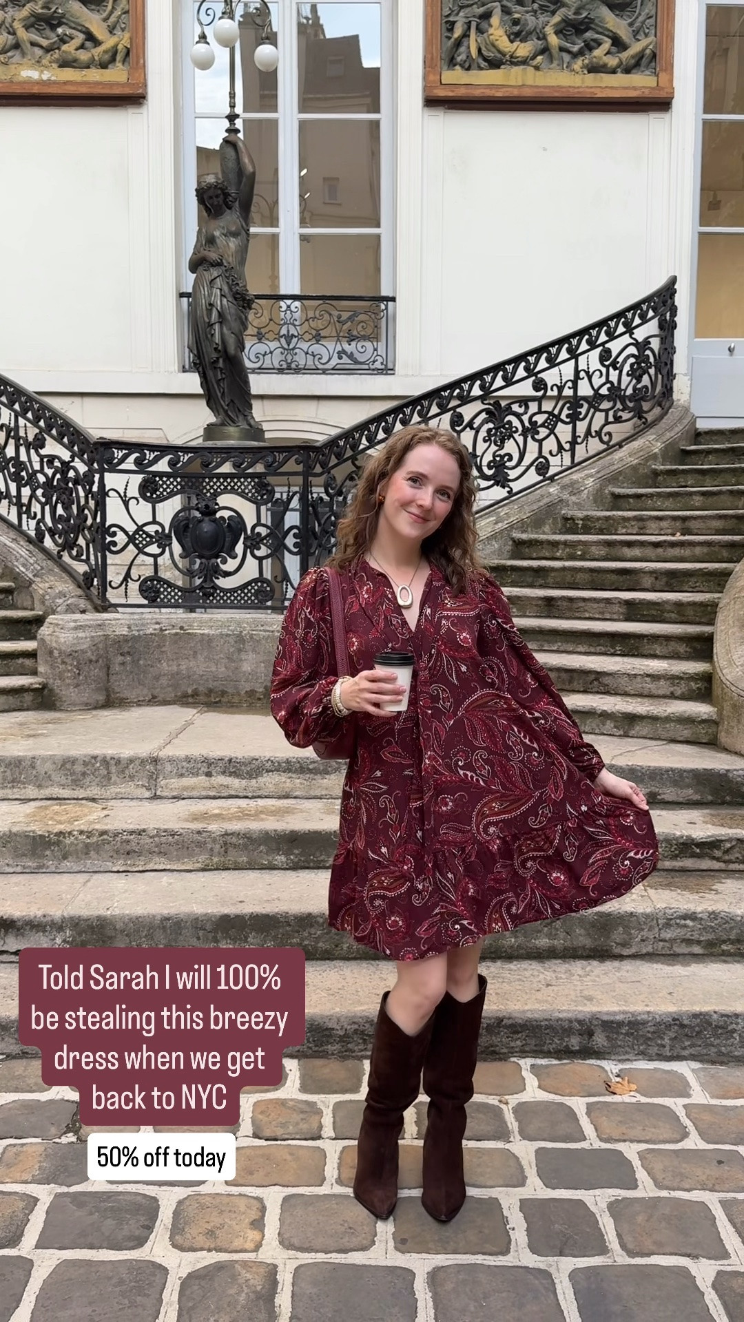 50% off + free shipping chiffon dress for fall, breezy and perfect to wear with knee high boots 
Boots size up 1/2 10k step tested

#LTKootd #LTKSaleAlert #LTKPetite