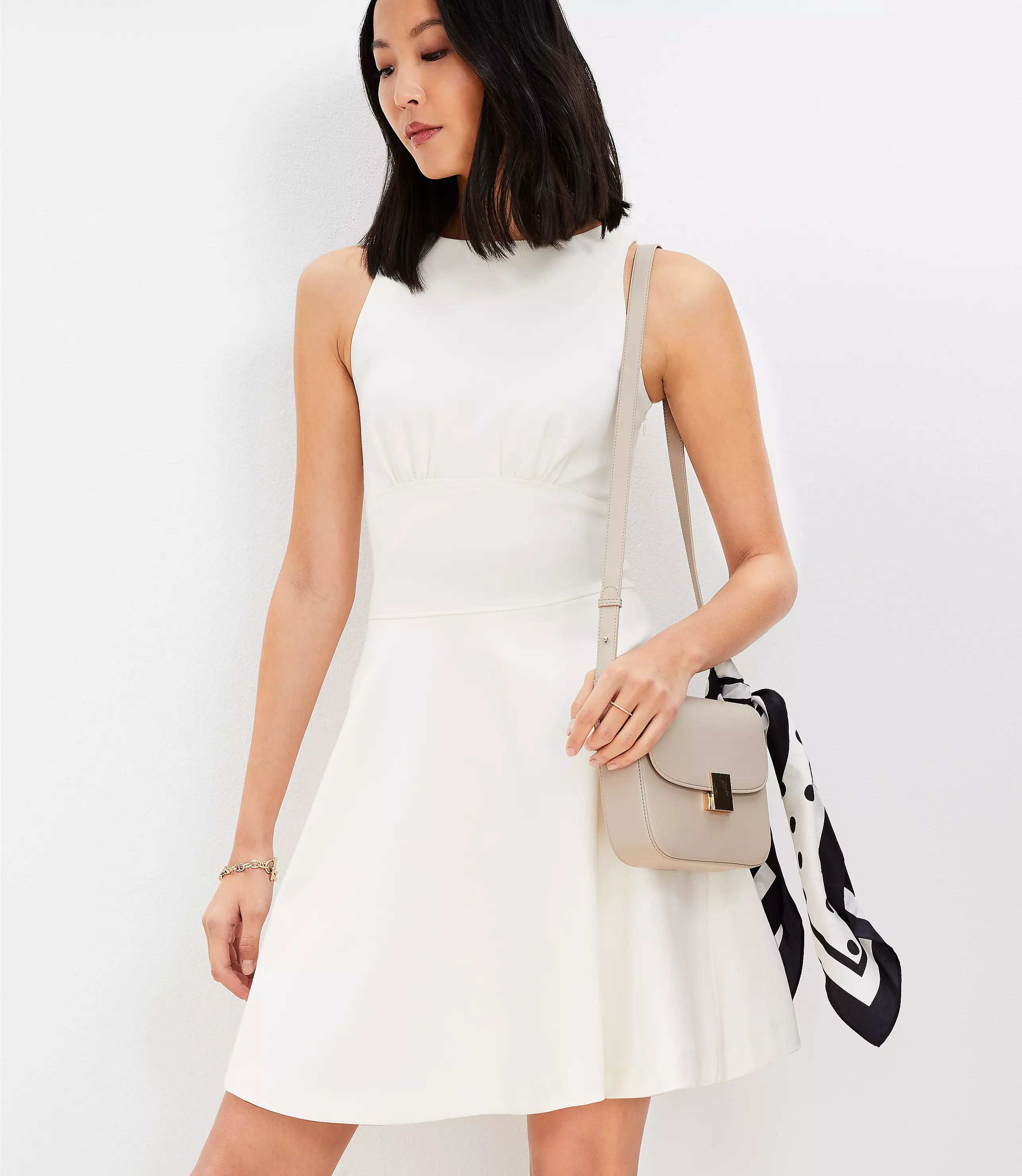 Ponte Mini Flare Dress | LOFT